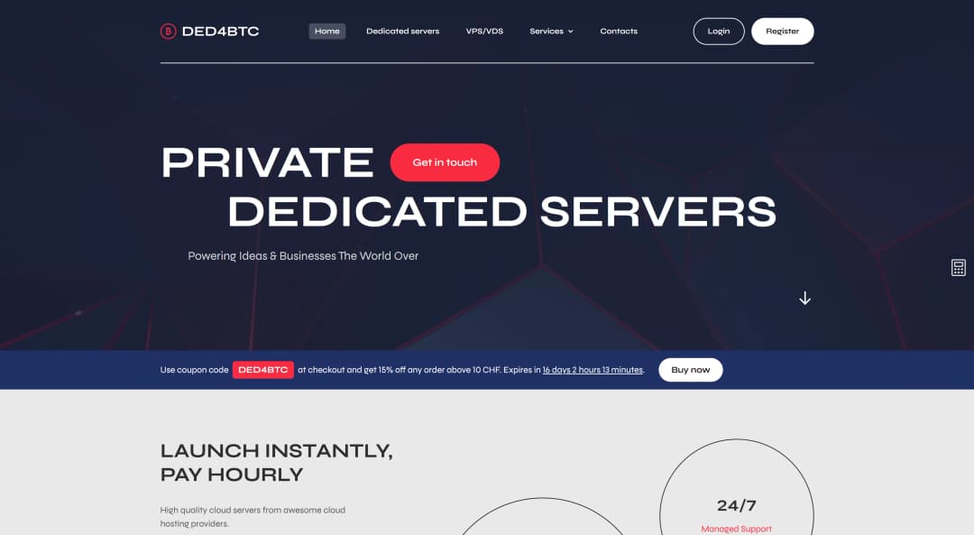 Адаптивная верстка сайта хостинг-провайдера